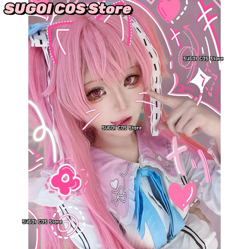 CR6.24*Abre tu corazón! Disfraz de Momoi Airi, Vestido Kawaii, Bolso Bonito, Pendientes, Lazo, Pelucas JK, Cosplay de Halloween, Anime Project Sekai