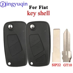 jingyuqin 2/3 Buttons Replacement Flip Folding Remote Car Key Shell Case Fob For Fiat Ducato Iveco Daily With SIP22 /GT10 Blade