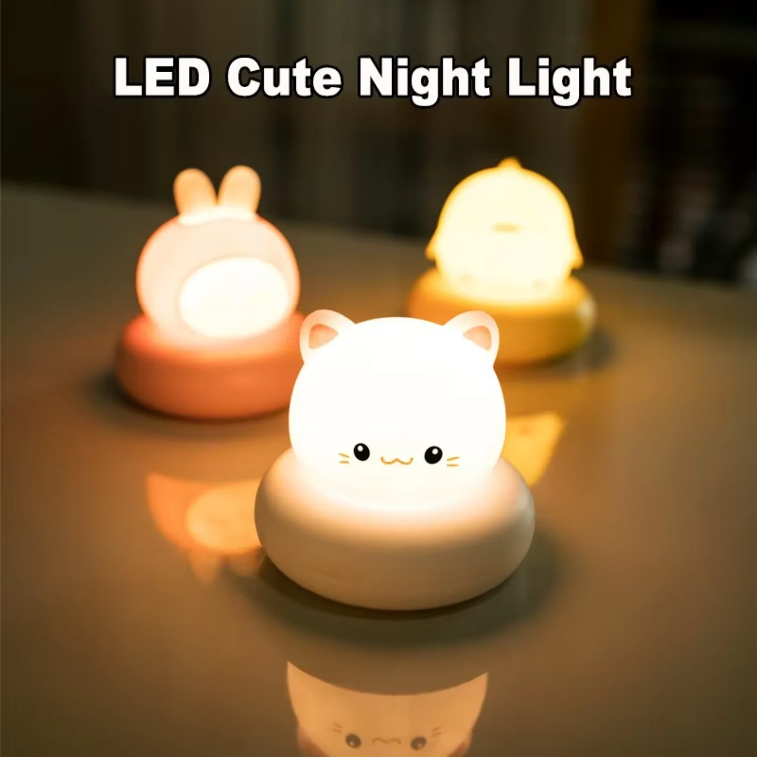 

USB Charging Night Light Cute Clap Control Pet Shaped Sleep Lamp Bedroom Decorative Toy Night Atmosphere Lamp