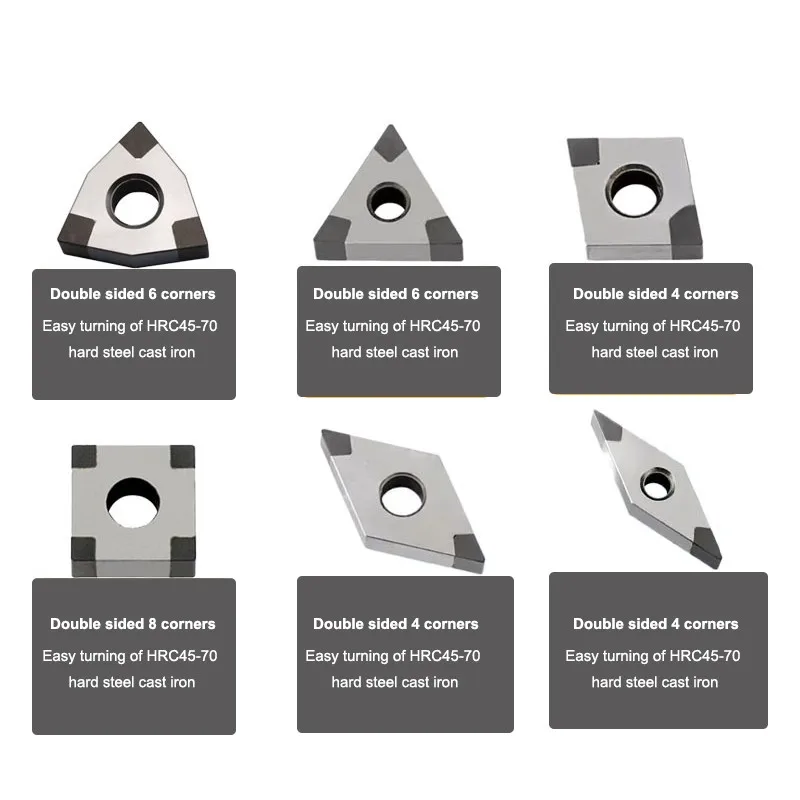 SHAZAM Diamond CBN CNC Turning Blade WNMG/TNMG Superhard Milling Insert untuk baja cor Ete