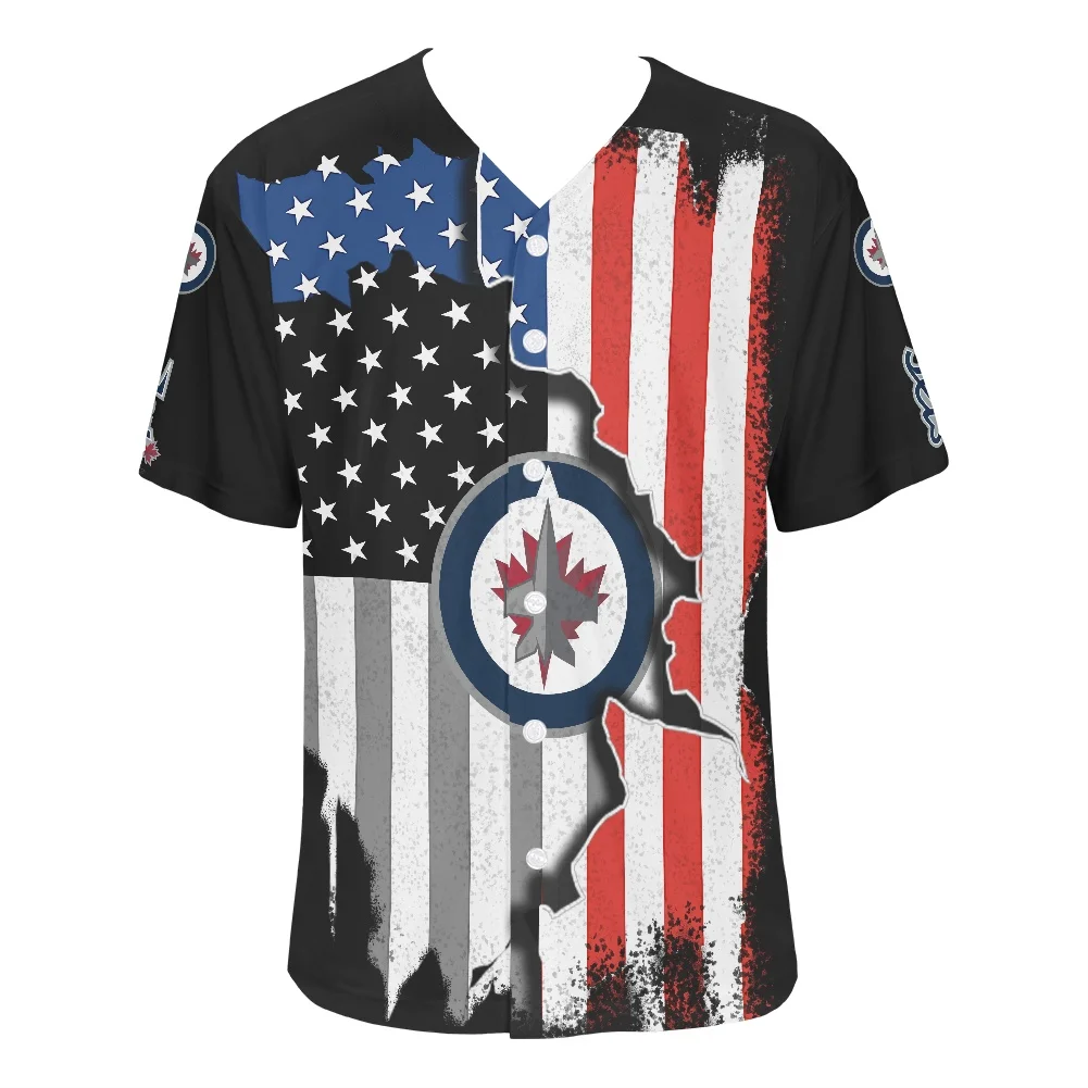 2022 The New V-neck Short Sleeve Shirt American Statue of Liberty printing Baseball Jersey For Street Hip Hop Baseball Tops