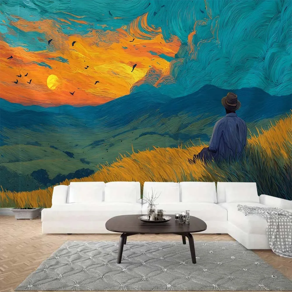 Van Gogh Oil Painting Landscape Tapestry Wall Decoration Aesthetic Mural for Bedroom Living Room Home Decor