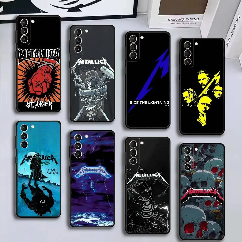 حافظة هاتف m-Metallica-s لهاتف سامسونج جالاكسي A13,21s,22,31,32,52,53,71,72,73,غطاء أسود ناعم