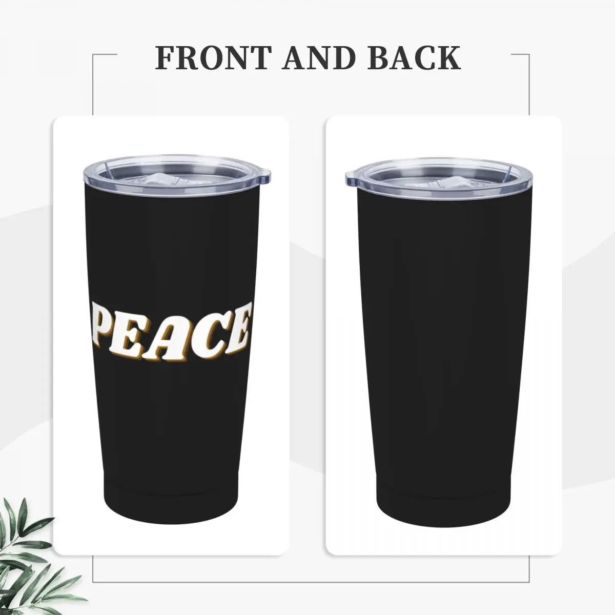 Stainless Steel Tumbler Peace Thermal Mug With Straws and Lid Global Portable Hot Drinks Car Mugs Beach Custom Water Bottle