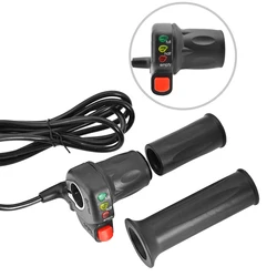 36V/48V Ebike Twist Throttle Handle Right and Left Electric Bike Handlebar Throttle Grip with Battery Indicator Power Switch