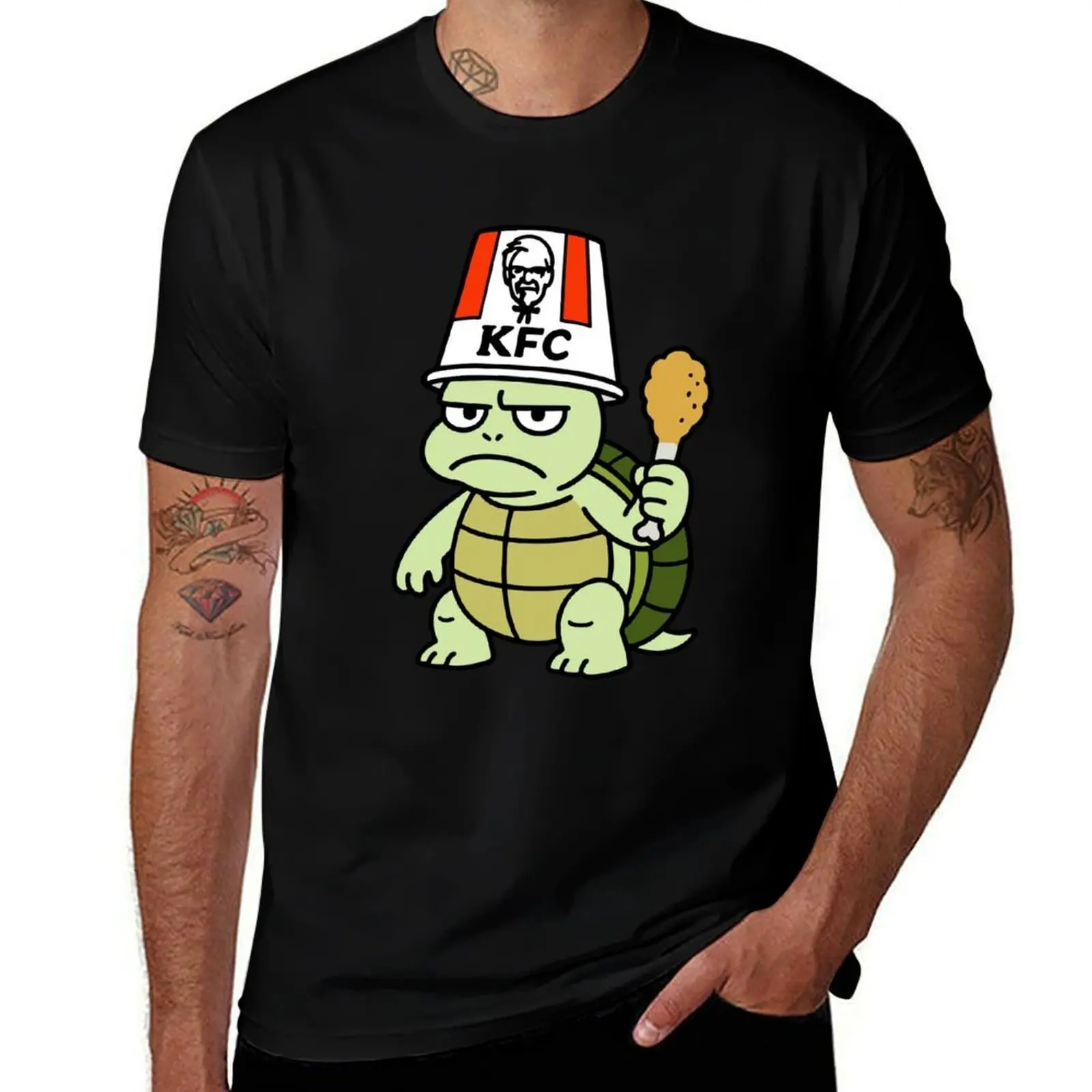 

Grumpy KFC Turtle T-Shirt korean fashion essential t shirt quick drying summer shirt mens graphic t-shirts anime