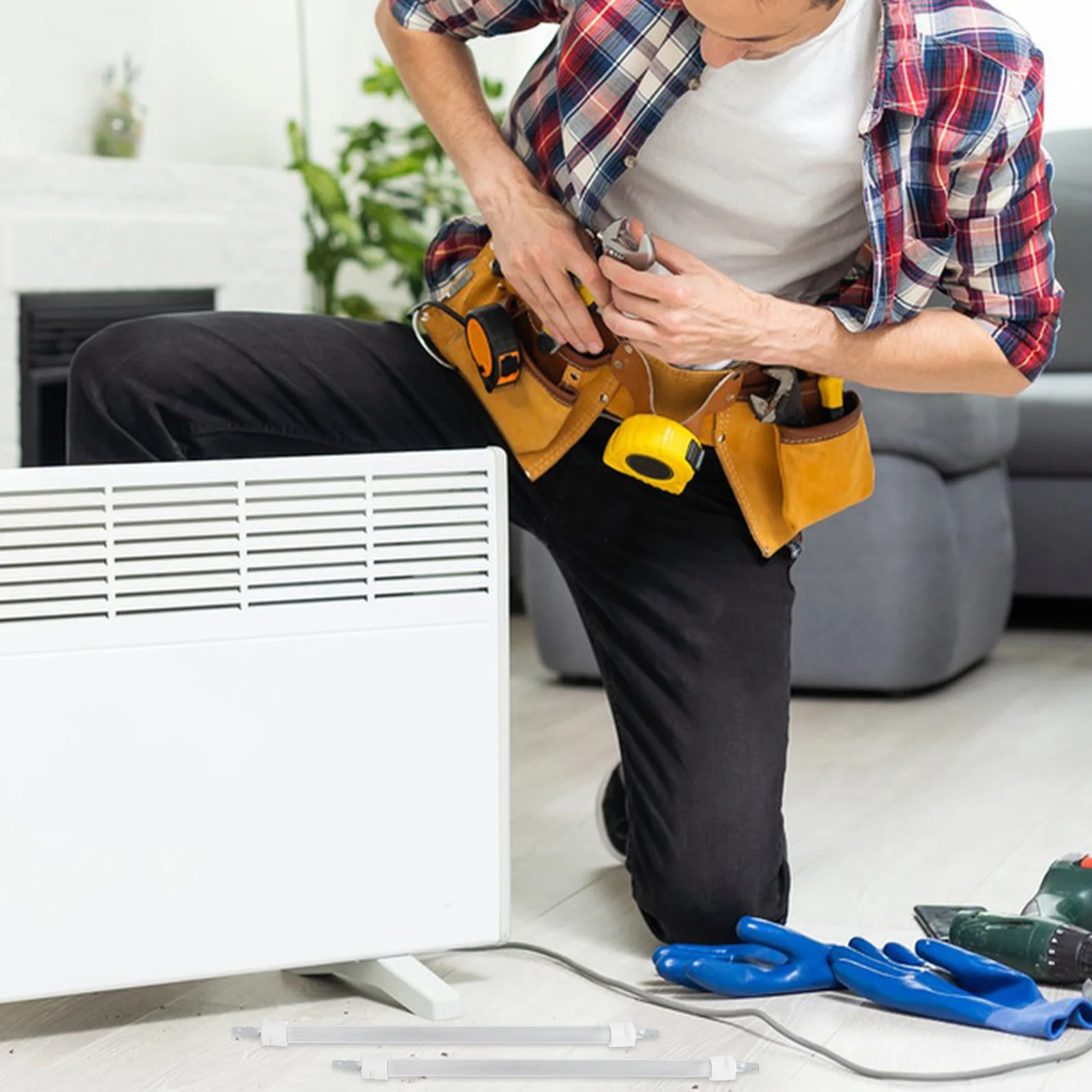 

2pcs Heating Tube For Electric Heater Replacement High Temperature Resistant Quartz Rapid Heat Sauna Parts Curing Lamp Tube