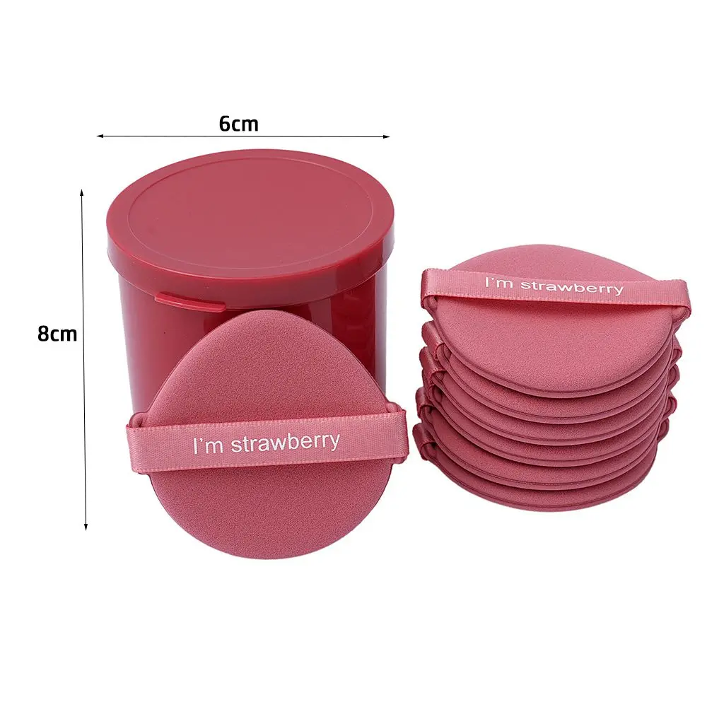 Karsyngirl 7Pcs/box Strawberry Cosmetic Puff Set Double Side Women Soft Makeup Sponge Beauty Make Up Powder Tools