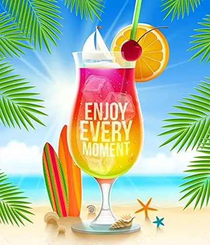 Metal Tin Retro Sign- Summer time Enjoy Every Moment Living Room Garden Bedroom Office Hotel Cafe Bar Club Wall Decor 8x12i sign