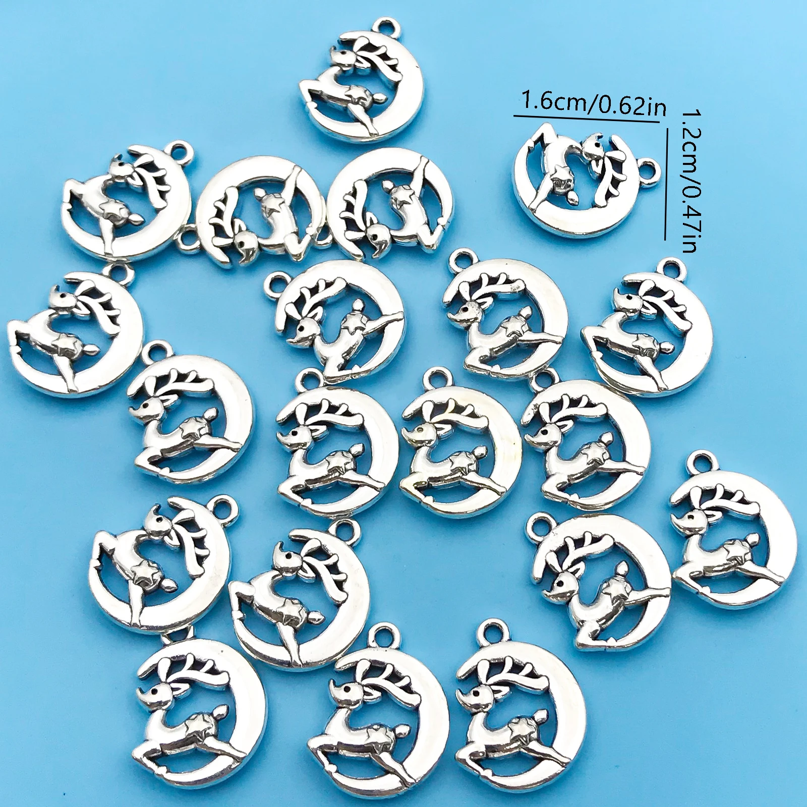 10/20Pcs Metal Alloy Plated Moon Rabbit Charms - Perfect for Jewelry Making, Bracelets, DIY Necklaces & Handmade Earrings!