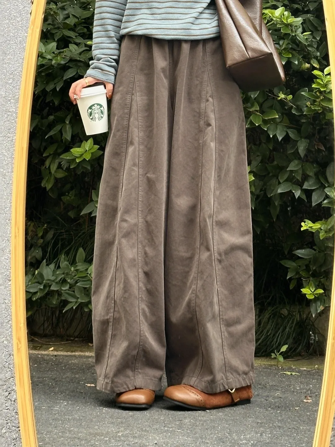 

High-End Wide Leg Balloon Pants Spring Loose Casual Slimming Nine-Piece High Waist Artistic Sle Women's plus Size Trousers