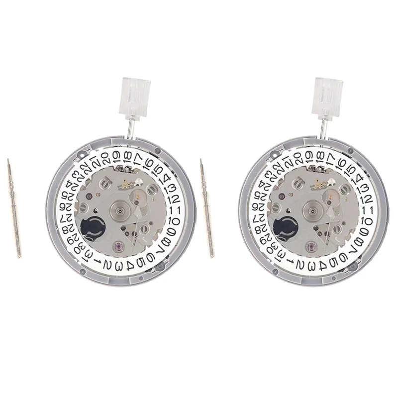 

ABNR 2PCS NH35A NH35 Movement High Accuracy Mechanical Watch Movement Date At 3 Datewheel 24 Jewels Automatic Self-Winding