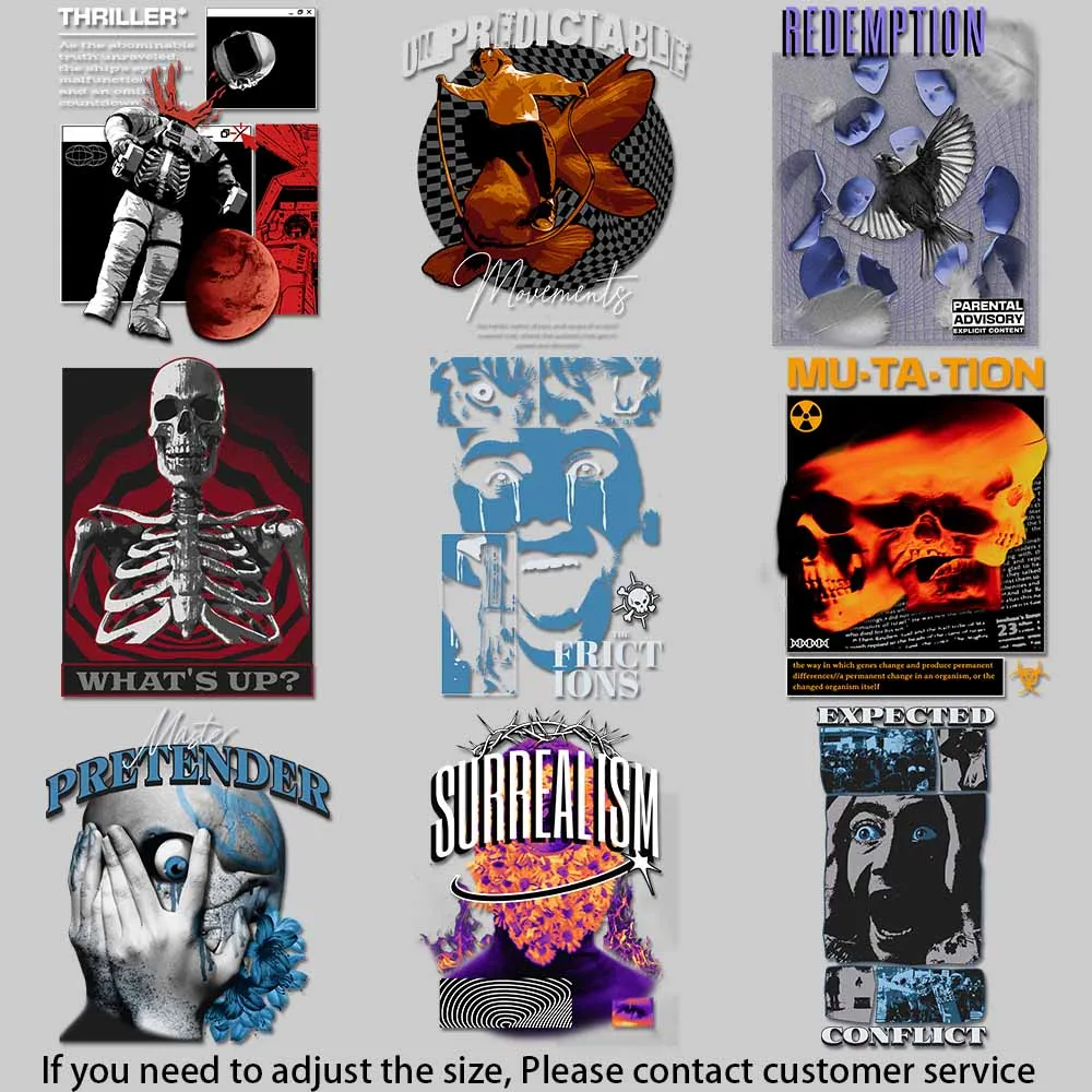 Redemption - themed Illustrations Mechanized - art Visuals  Iron on Decals transfer stickers for clothes DIY Decoration