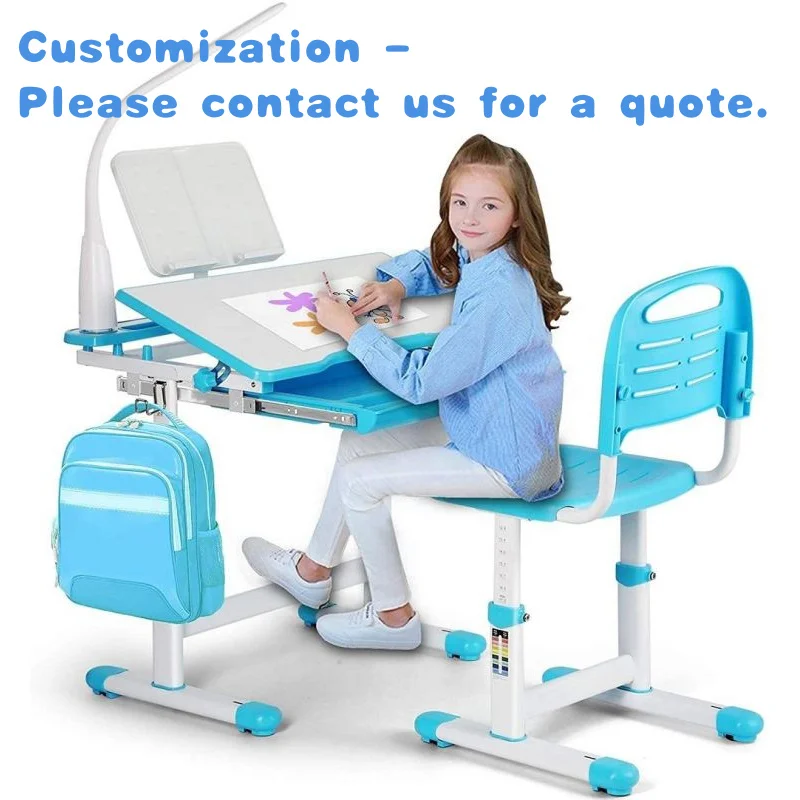 

custom.Children Drawing Study Table Chair Set Pink Blue Home Use Student Chair Desk Kids Gym Primary School Desk & Chair Sets