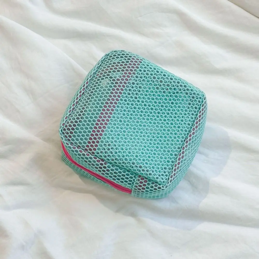 Handle Mesh Zipper Bags Lightweight Transparent Portable Makeup Pouch Reusable Multi-purpose Square Toiletry Bag Home