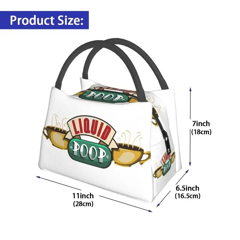 Liquid Poop Insulated Lunch Bags for Camping Travel Friends Portable Thermal Cooler Bento Box Women Fruit Fresh Storage Bag