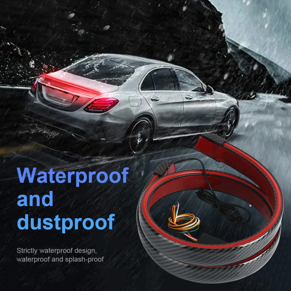 

100CM 118CM Car Trunk Tail Brake Lights Multi-mode Rear Tail Warning Turn Signal Running Lamp DRL Daytime Running Modified Acces
