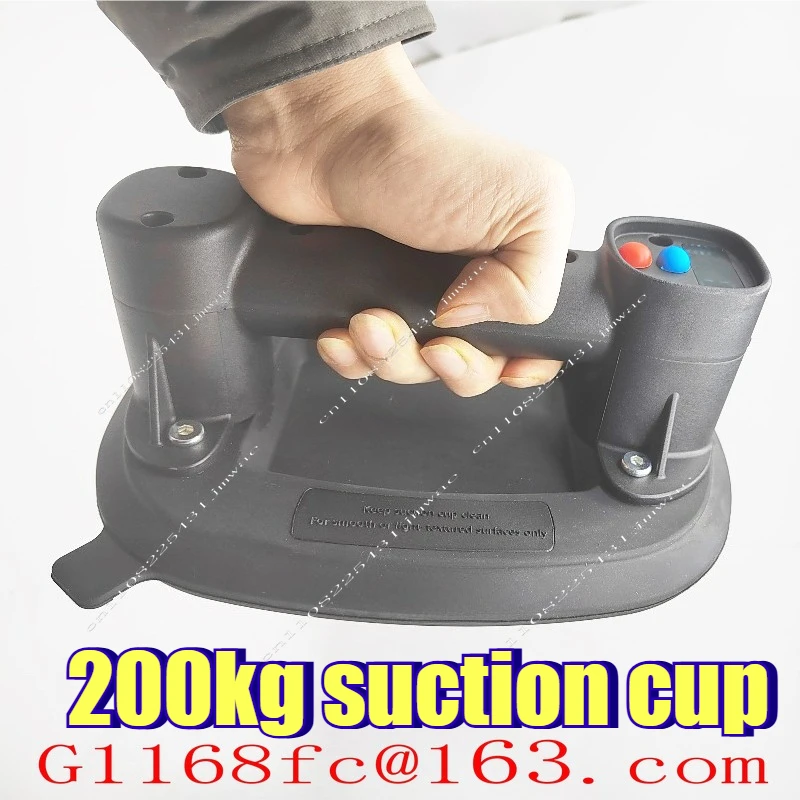 200KG Electric Vacuum Suction Cup 170×230mm Single Motor 18650 Battery One-Key Release Heavy Duty Glass Lifter