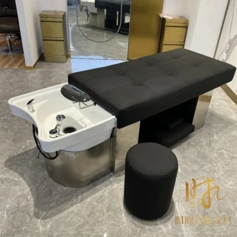 

Stainless Steel Beauty Shampoo Chairs Thai Spa Comfort Hairdressing Japanese Minimalistic Salon Chairs Hair Stylist Salon Chair
