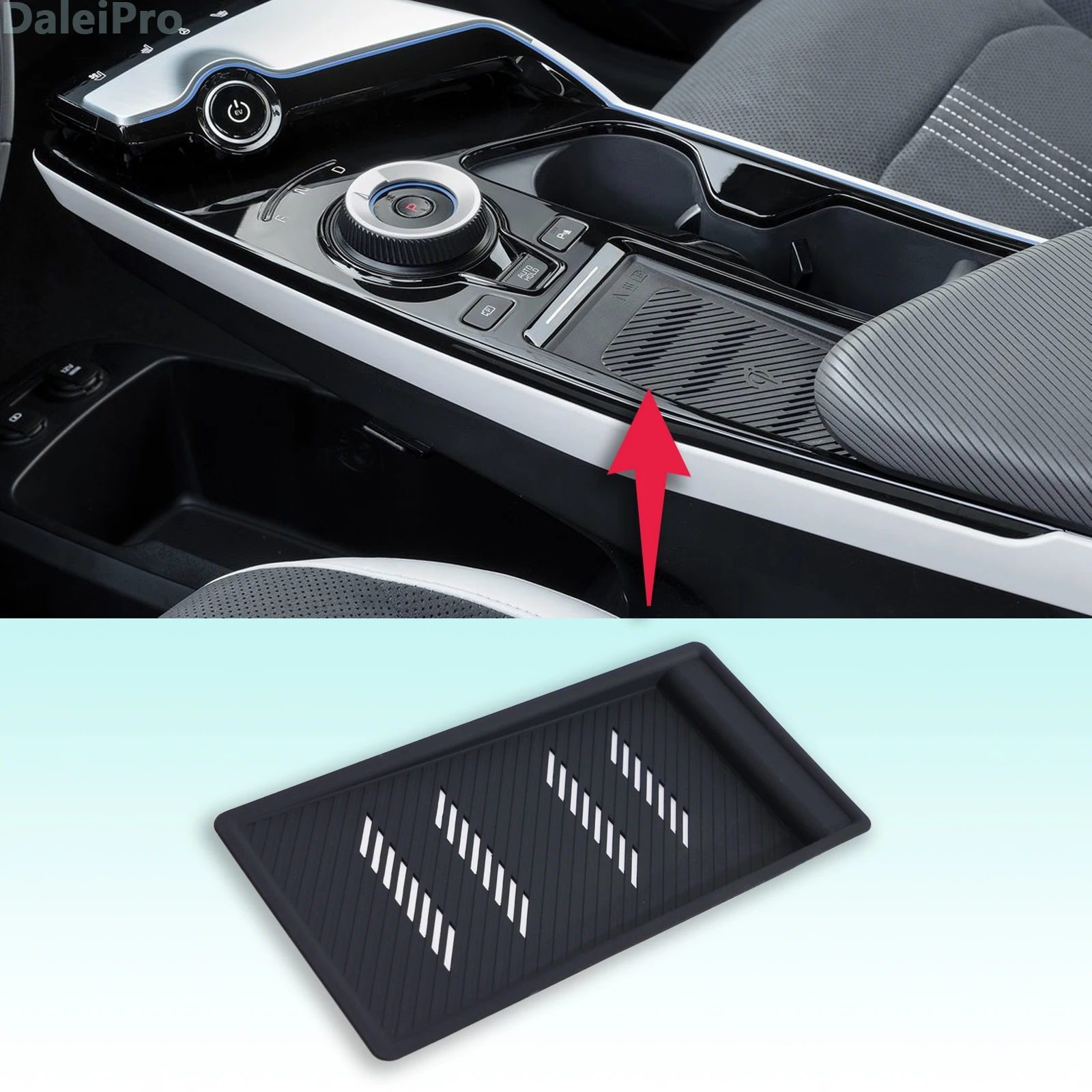 For KIA EV6 2022 2023 2024 Car Wireless Charging Pad Car Phone Non-slip Mat Silica Gel Scratch-resistant Pad for EV6 Accessories