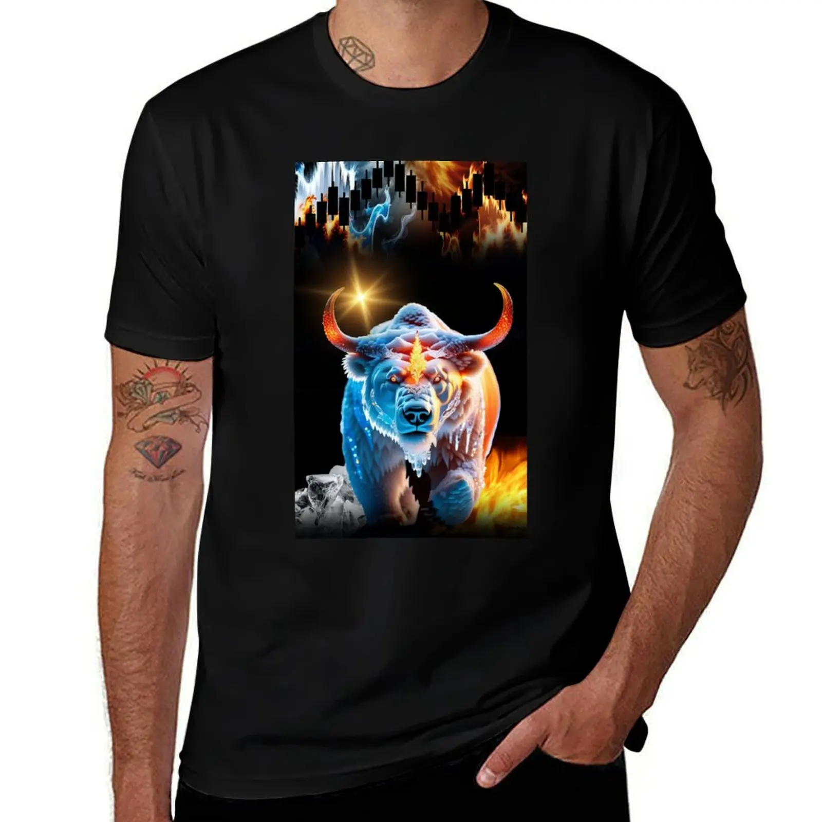 

Fire and Ice Forex Bull T-Shirt funny t shirts cotton mens graphic t shirts T-Shirt
