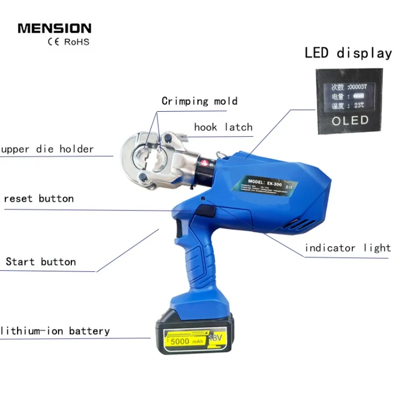 EZ-300 Hydraulic Crimping Tool Is Easy to Operate and Can Quickly and Continuously Crimp Electric Hydraulic Pliers