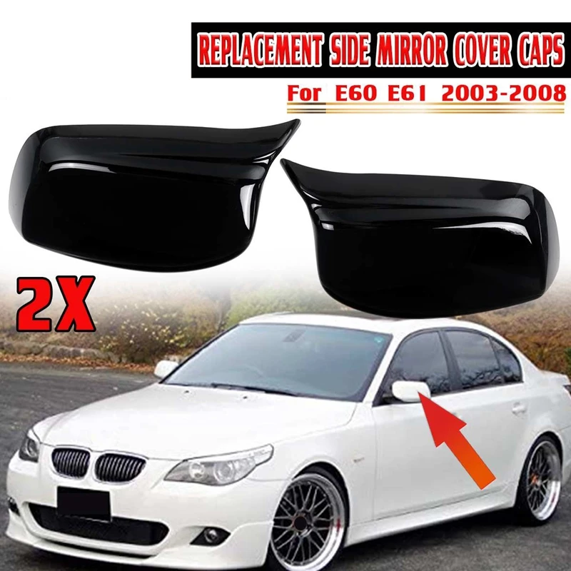 

Mirror Cover Car Side Rearview Mirror Cover Cap Trim Rear View Mirror Caps For -BMW 5 Series E60 E61 E63 E64 2003-2008