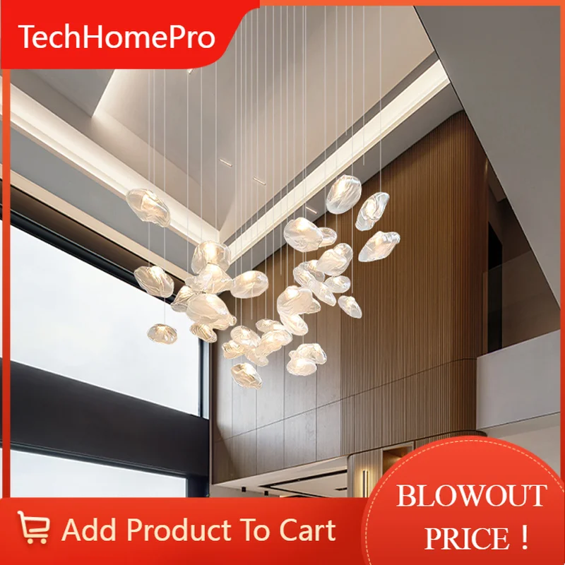 TechHPModern Nordic Glass Cloud Design LED Pendant Lamp For Living Dining Room Kitchen Bar Bedroom Decoration Chandelier Lights