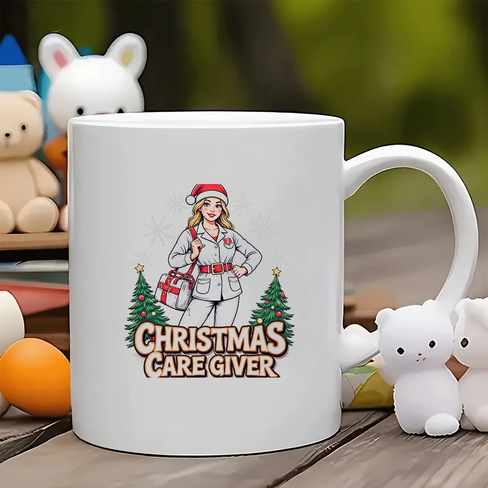 

11oz Cup + Christmas Nurse Cartoon Water Cup Christmas Gift Kids Water Cup Home Office Coffee Cup