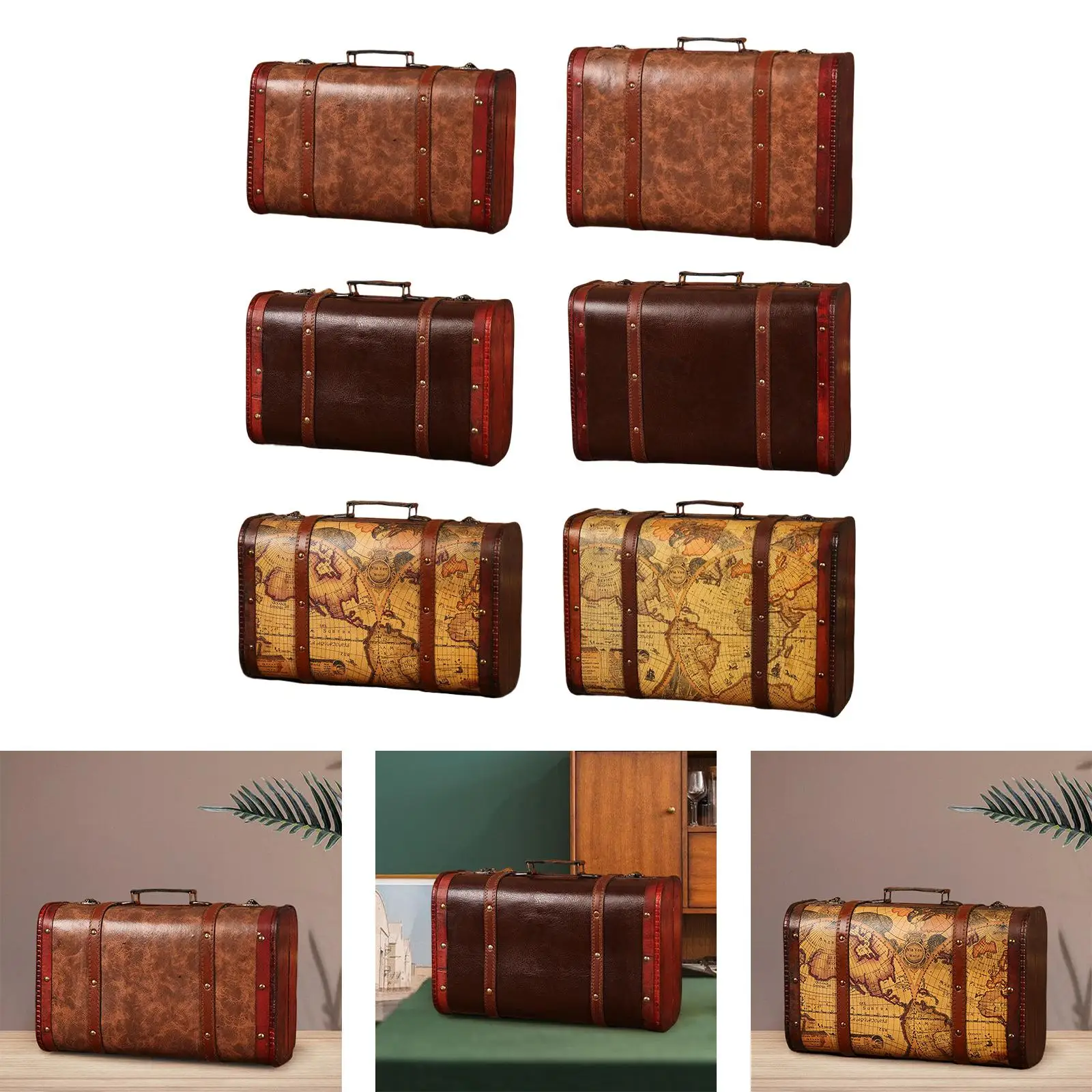 Vintage Suitcase Suitcases Organiser Case Sturdy Portable Collection Decorative