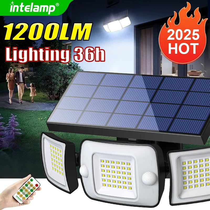 高輝度ソーラーライト-屋外モード-人感センサー-超高輝度-ウォールランプ-防水-街路灯-ガーデン-庭-路径-ガレージ用