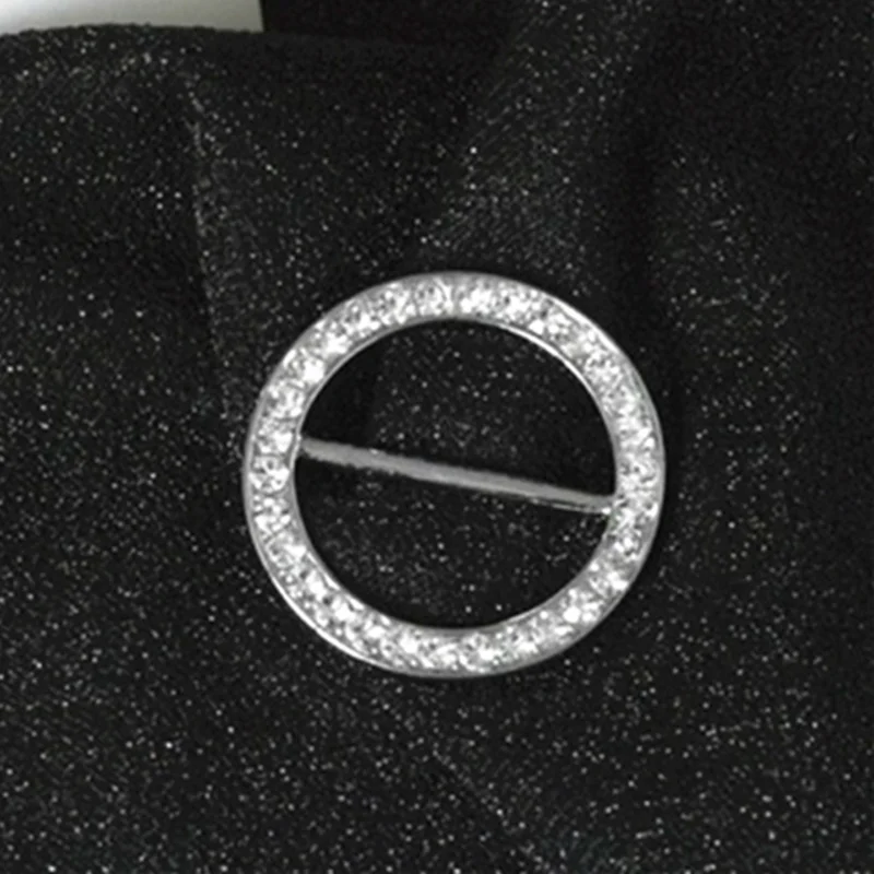 موضة بروش مستدير الزاوية هيم الخصر معقود دبابيس كريستال معدن الحجاب وشاح حلقة زر تي شيرت مشبك ثابت اكسسوارات