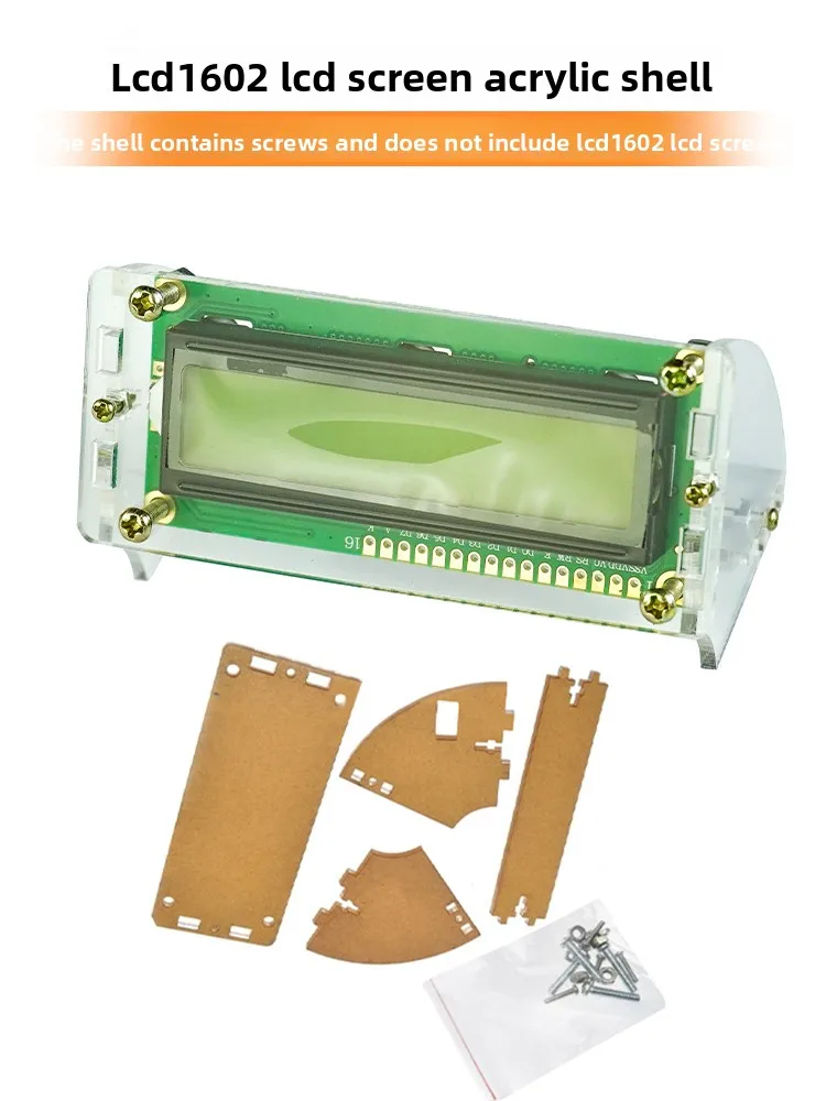 

Enclosure LCD1602 Display LCD Screen Enclosure Bracket Transparent Acrylic Enclosure Protective Case Oblique Viewing Angle