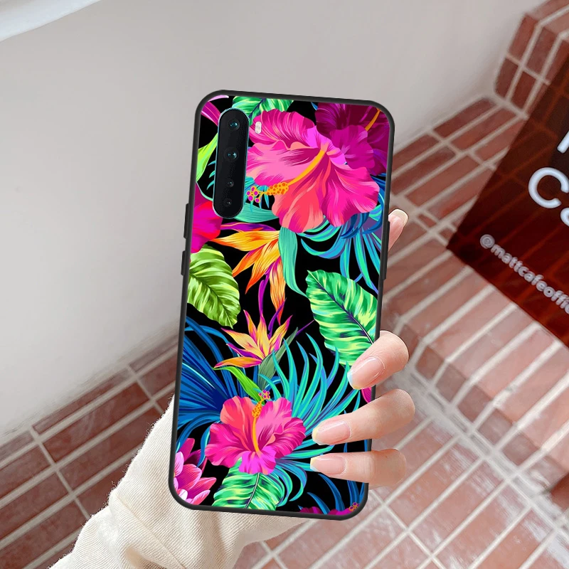 Tropical aloha hibisco padrão caso para oneplus nord 5 ce 2 3 4 lite n10 n20 n30 oneplus 13 12 11 10r 13r 10t 13s 12r capa
