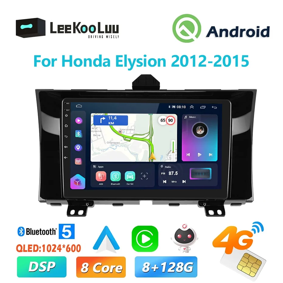 

LeeKooLuu 10.1" 2 Din Android Car Radio GPS Stereo Wireless Carplay 4G Wifi For Honda Elysion 2012-2015 Multimedia Video Player