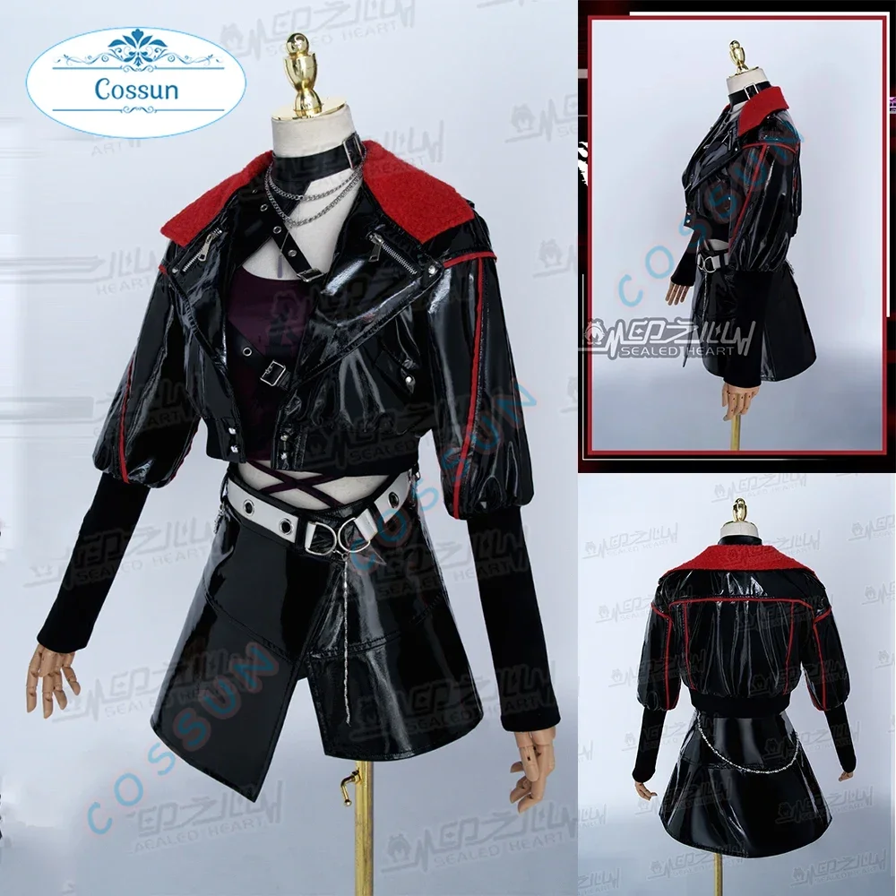 PJSK Shiraishi An Cosplay Costume, projet Sekai, manteau, jupe, uniforme de jeu trempé, tenue de fête d'Halloween, vêtements, manteau en PU