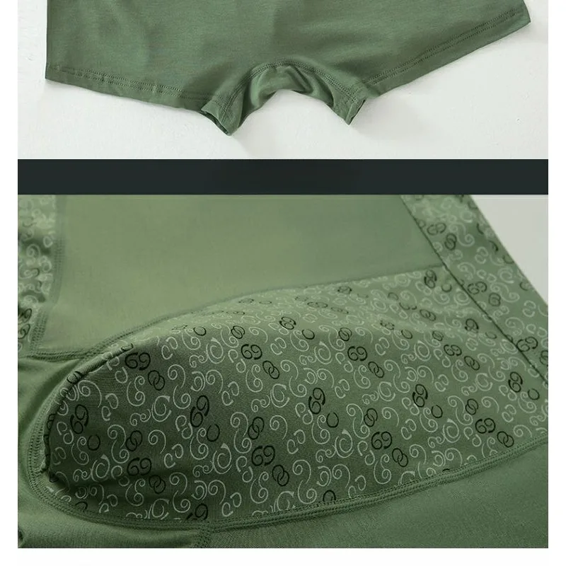 Plus Fat Size Modal Fiber Comfortable Breathable Fat Men's Boxers Fashion Boxers Smooth and Soft Sexy Panties 3 PCS Underwear