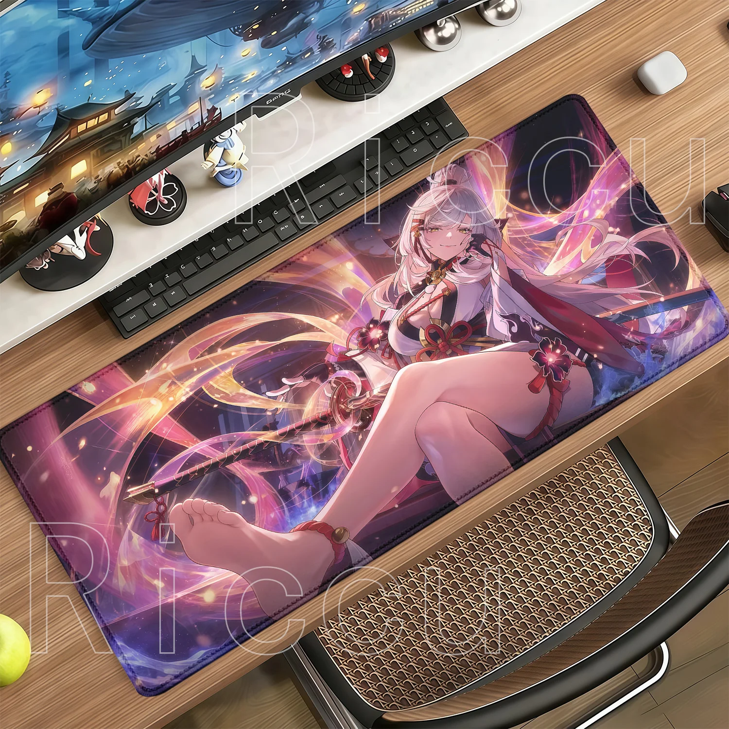 Zankou Gaming NTE Neverness To Everness Anime-Mädchen-Mauspad Rutschfeste Basis Gummi-Büromauspad HD-Druck Overlock-Schreibtischunterlage