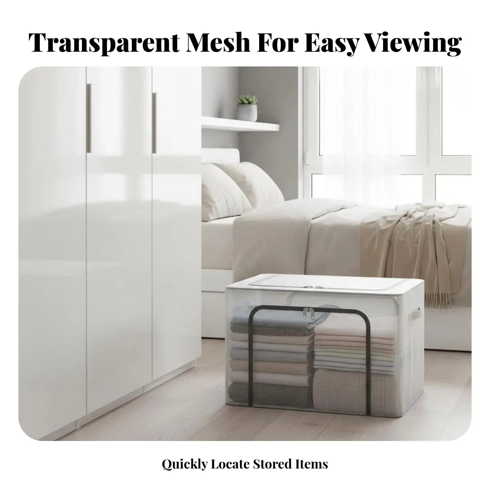 

1 PCS Transparent Solid Steel Frame Storage Box Waterproof Underwear Storage Basket for Home And Dormitory Use