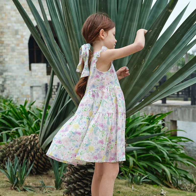 ديف بيلا فستان للفتيات الخريف الصيف الأطفال القطن الأزهار التنانير ملابس خارجية غير رسمية أنيقة الأميرة الاطفال الملابس DK2251553