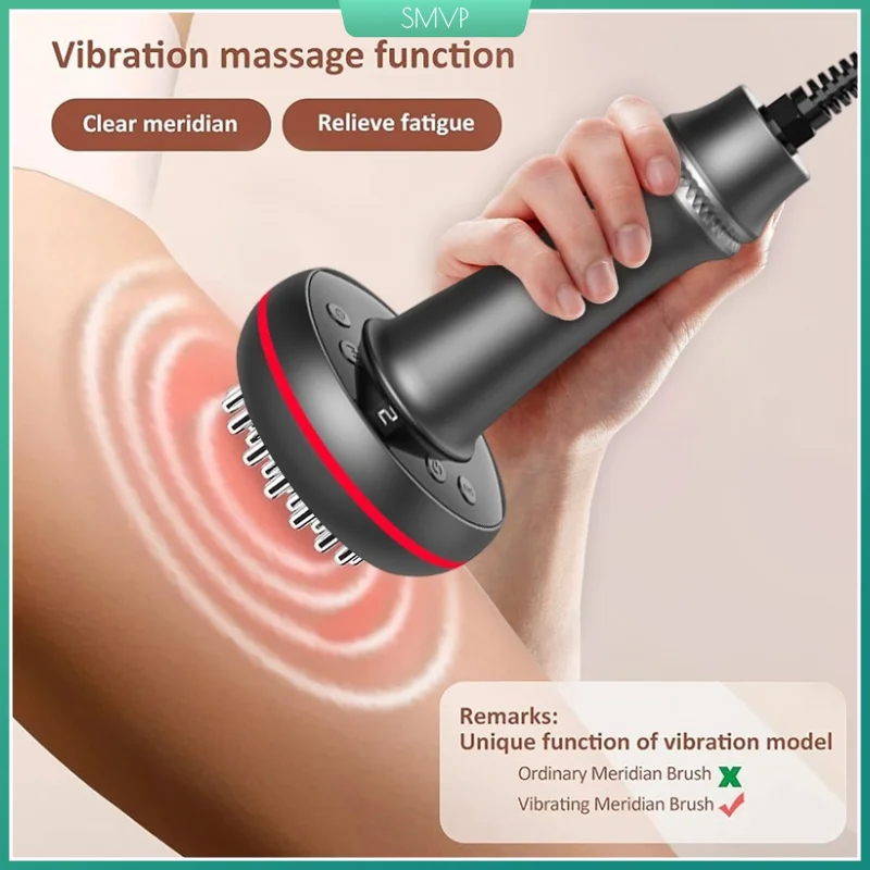 

Electric Meridian Brush Gua Sha Body Massager Vibrate Microcurrent Hot Compress Scraping Lymphatic Drainage Machine Fat Burner