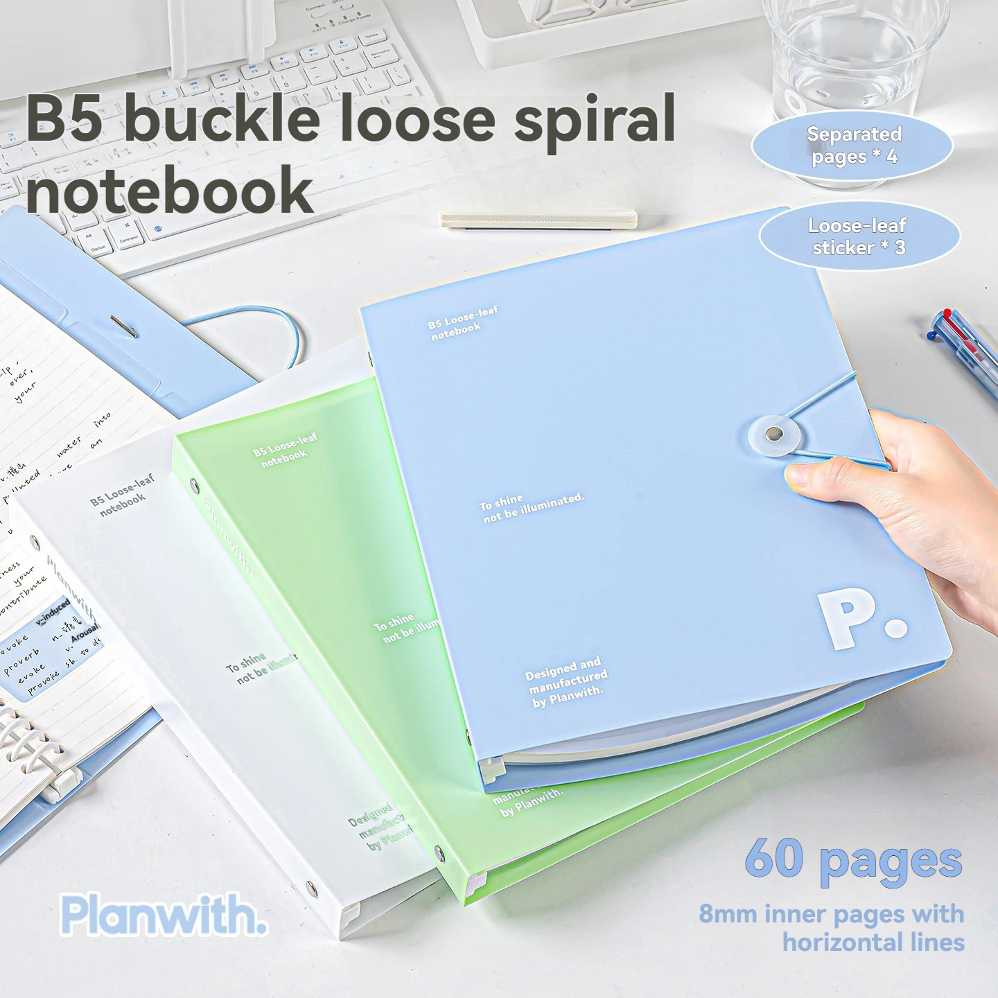B5-Notizbuch mit Knöpfen für lose Blätter, hochwertiges B5-Notizbuch für lose Blätter, Studenten-Notizbuch