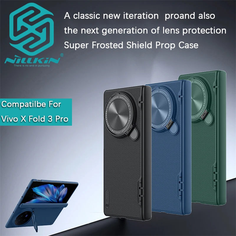 Nillkin For Vivo X Fold 3 Pro/Fold3 Super Frosted Shield Prop Magnetic Case Lens cover bracket Hard shell protective cover shell