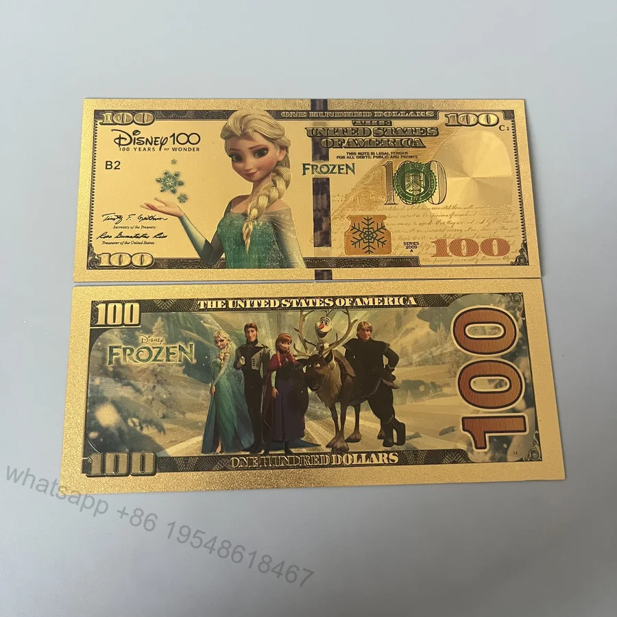 Disney Frozen złota karta kolekcjonerska Królowa Śniegu Ledeno Kraljestvo Elsa Anna Księżniczka banknot Zabawka dla dzieci Prezenty świąteczne