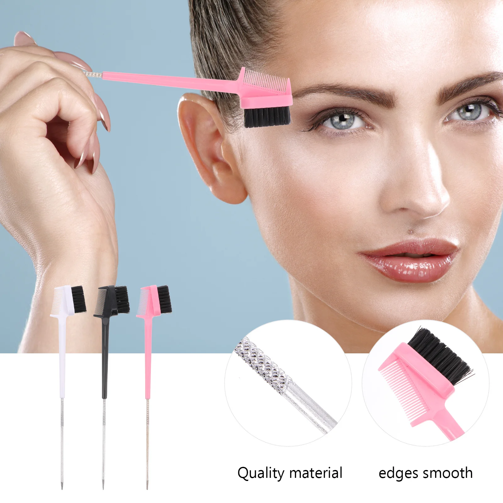 3Pcs Eyebrow Comb Mascara Brush Double Head Eyelash Grooming Tool for Natural Brow Shaping and Lash Separation