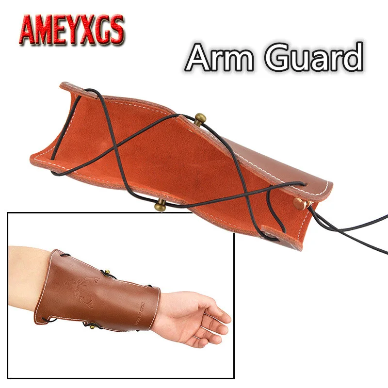 

1pc Archery Arm Guard Adjustable Elastic Band Strap Arm Protector Bows And Arrows Hunting Protective Gear Shooting Accessories
