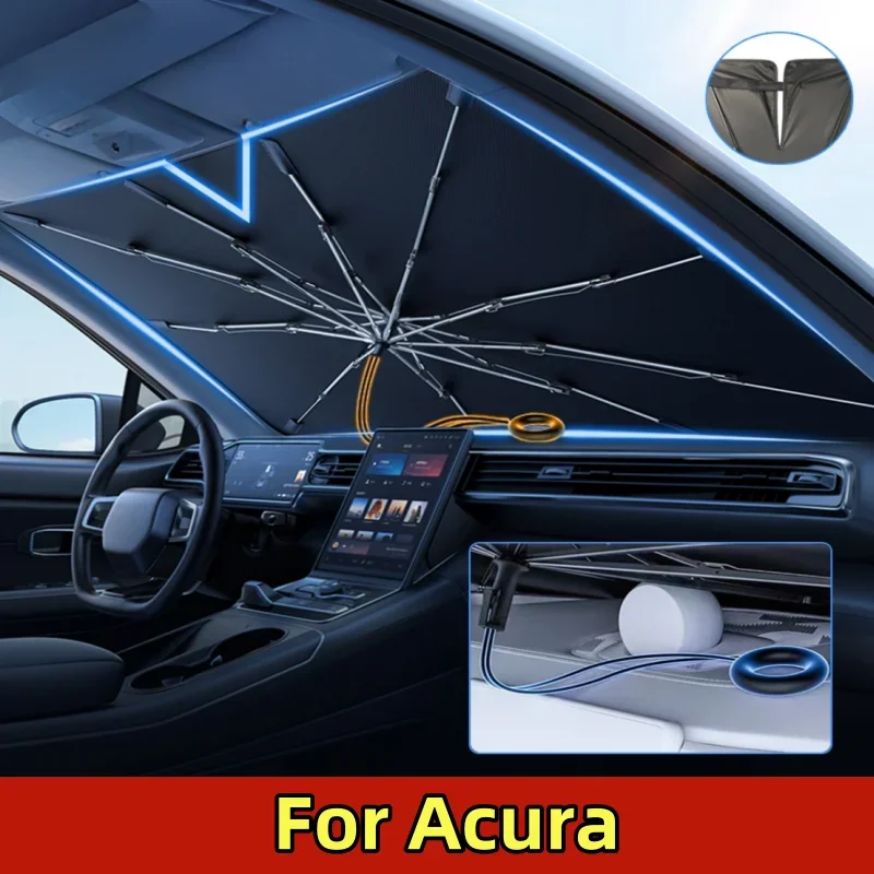 

Солнцезащитный козырек на лобовое стекло автомобиля Acura 360° ° Натяжной шнур с защитой от царапин, солнцезащитный козырек на лобовое стекло — модернизация двухслойной ткани