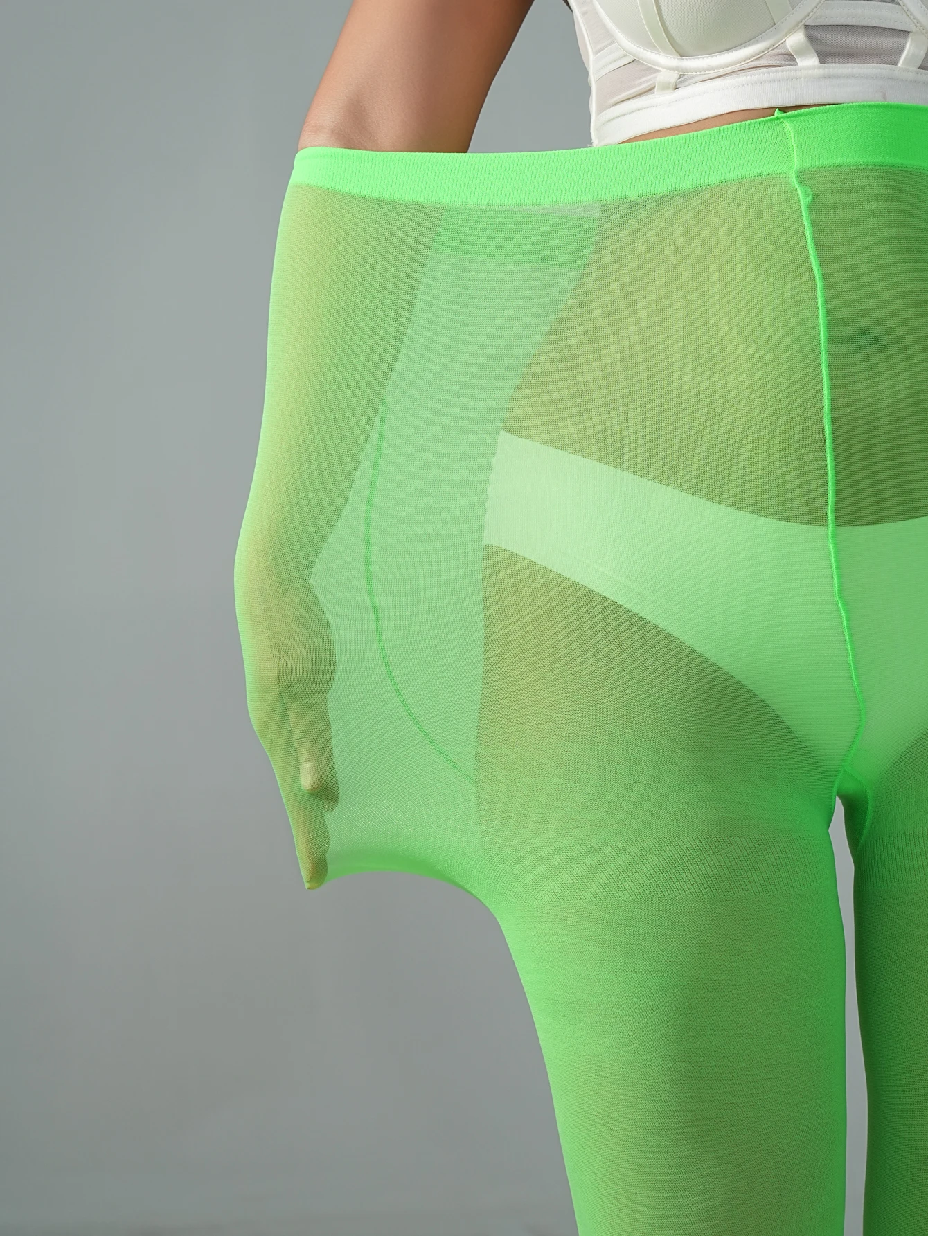 1 Paar grüne, transparente Strumpfhosen für Damen, blickdicht, sexy, modische Party-Strumpfhose – Detail 3