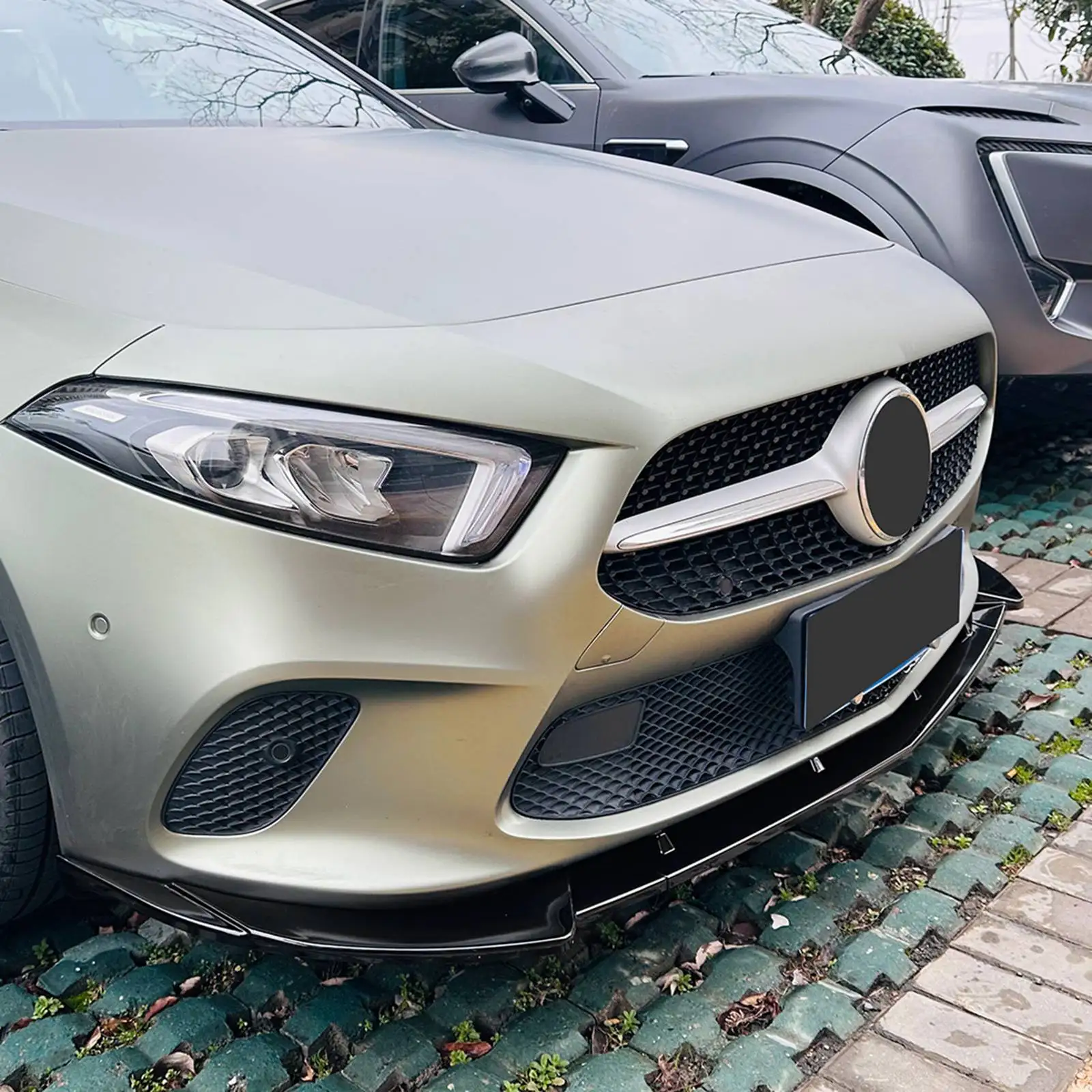 لبنز A-Class W177 V177 النسخة العادية 2018-2022 المصد الأمامي سبويلر الشفاه الفاصل الناشر مجموعات الجسم
