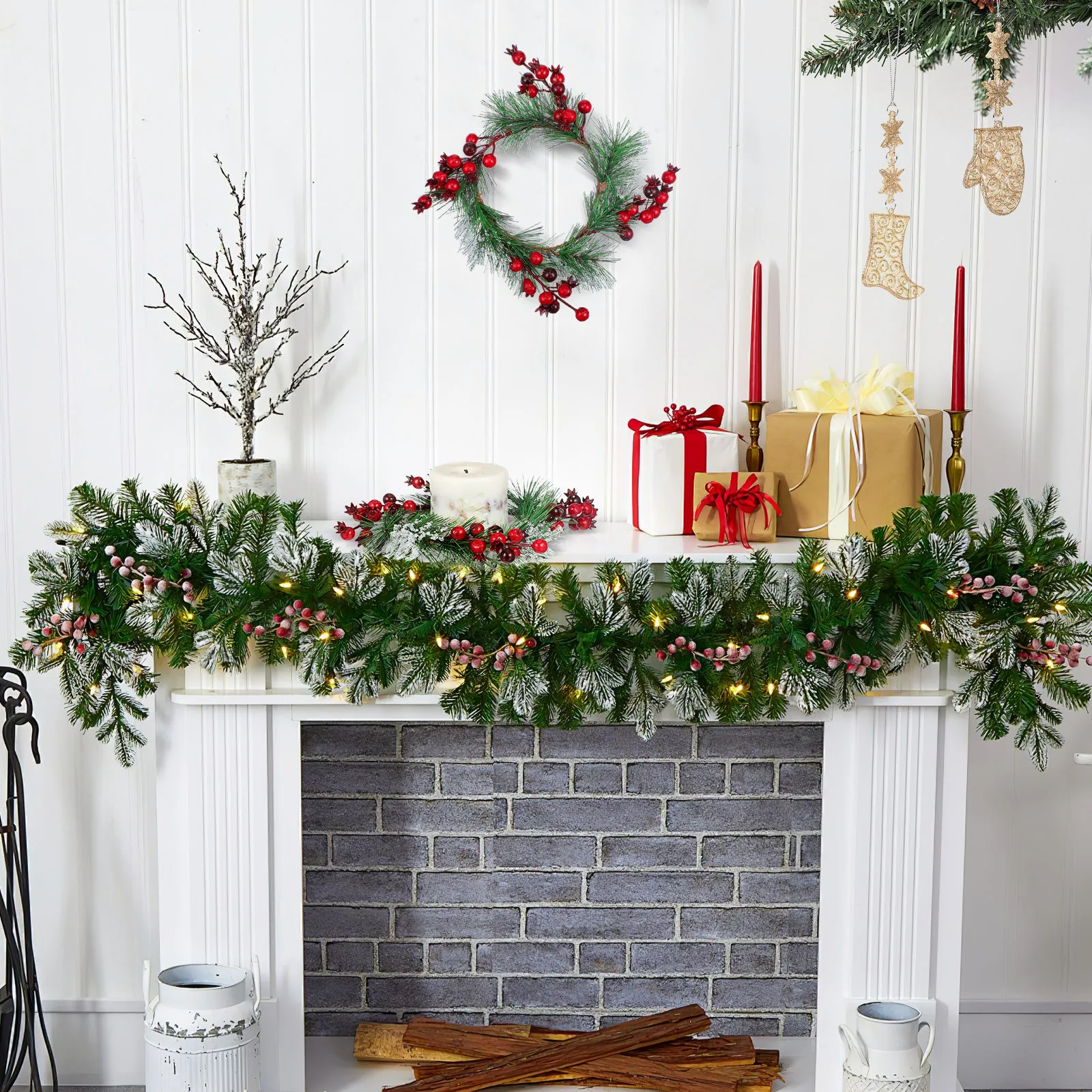 

Resin Artificial Berry Wreath Round Garland Decorative Fake Wall Hanging for Front Door Wedding Home Outdoor Indoor Use Red